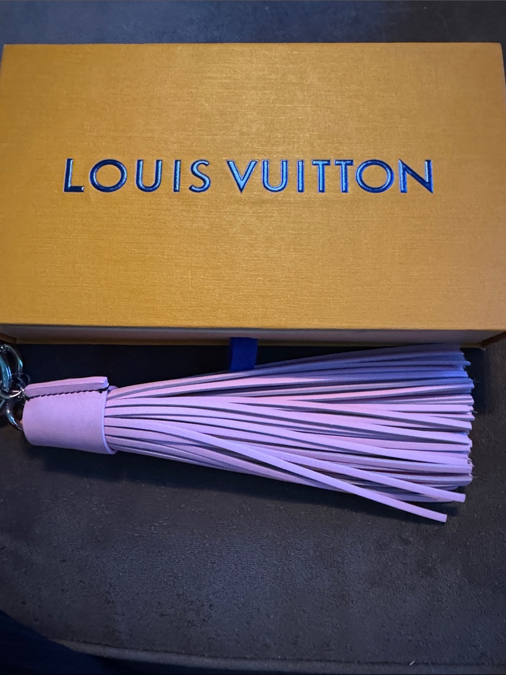 LV Pink Long Tassel BagCharm/Key Chain Like New With Box